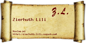 Zierhuth Lili névjegykártya