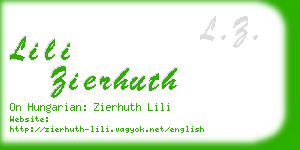 lili zierhuth business card